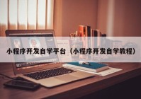 小程序开发自学平台（小程序开发自学教程）