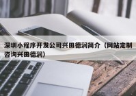 深圳小程序开发公司兴田德润简介（网站定制咨询兴田德润）