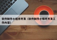 软件制作小程序开发（软件制作小程序开发工作内容）