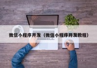 微信小程序开发（微信小程序开发教程）