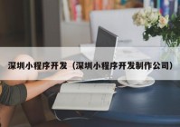 深圳小程序开发（深圳小程序开发制作公司）