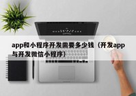 app和小程序开发需要多少钱（开发app与开发微信小程序）