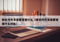 做软件开发需要掌握什么（做软件开发需要掌握什么技能）
