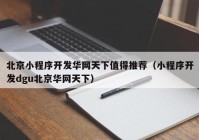 北京小程序开发华网天下值得推荐（小程序开发dgu北京华网天下）