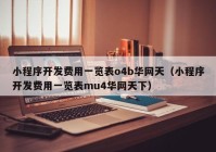 小程序开发费用一览表o4b华网天（小程序开发费用一览表mu4华网天下）
