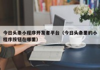 今日头条小程序开发者平台（今日头条里的小程序按钮在哪里）